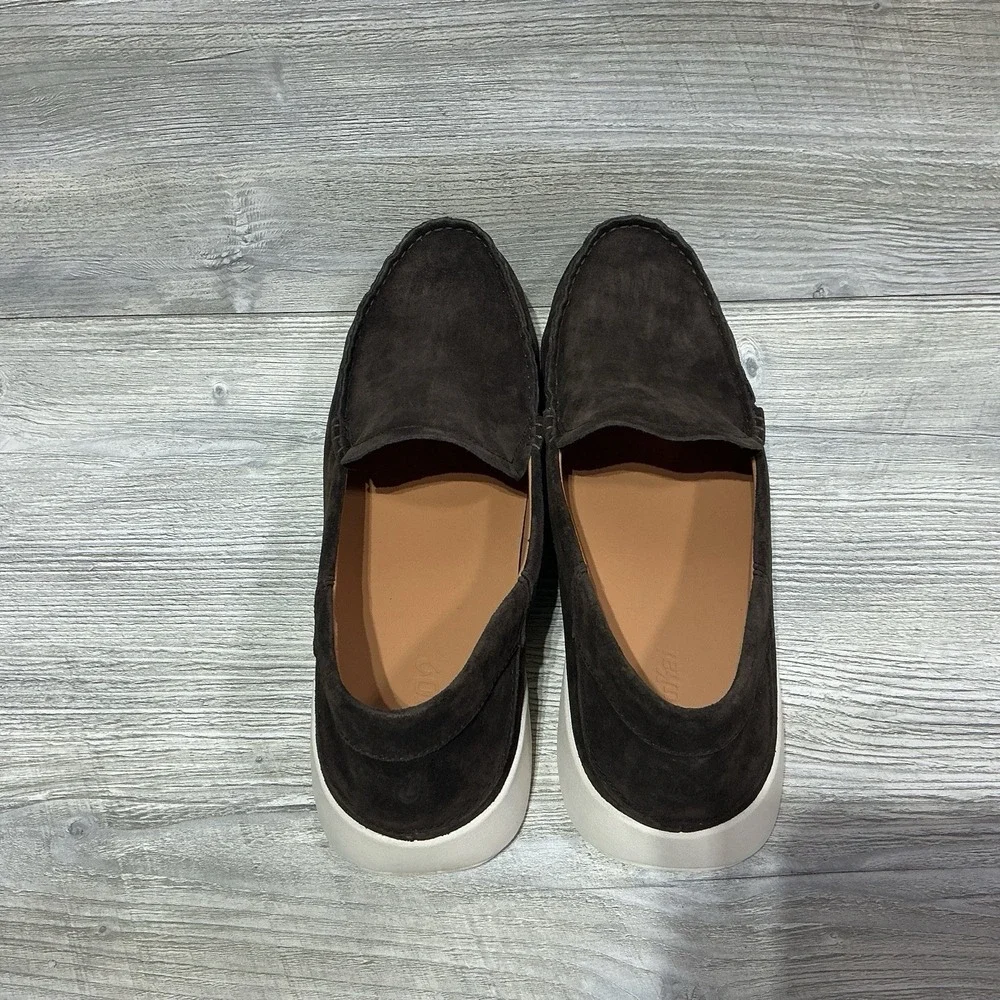Olukai Men's Size 9.5 M Chocolate Brown Ka'a Slip-On Suede Driving Loafers